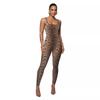 Dame Ermeløs Vest Onesie Trådet Firkantet Hals Hofte Løft Slank Sexy Jumpsuit