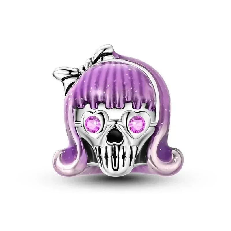 Authentic Original Copper Metal Halloween Perfect Gift Black Cat Spider Skull Pumpkin Ghost Bead Components Charm Bead Components Designed For Pan
