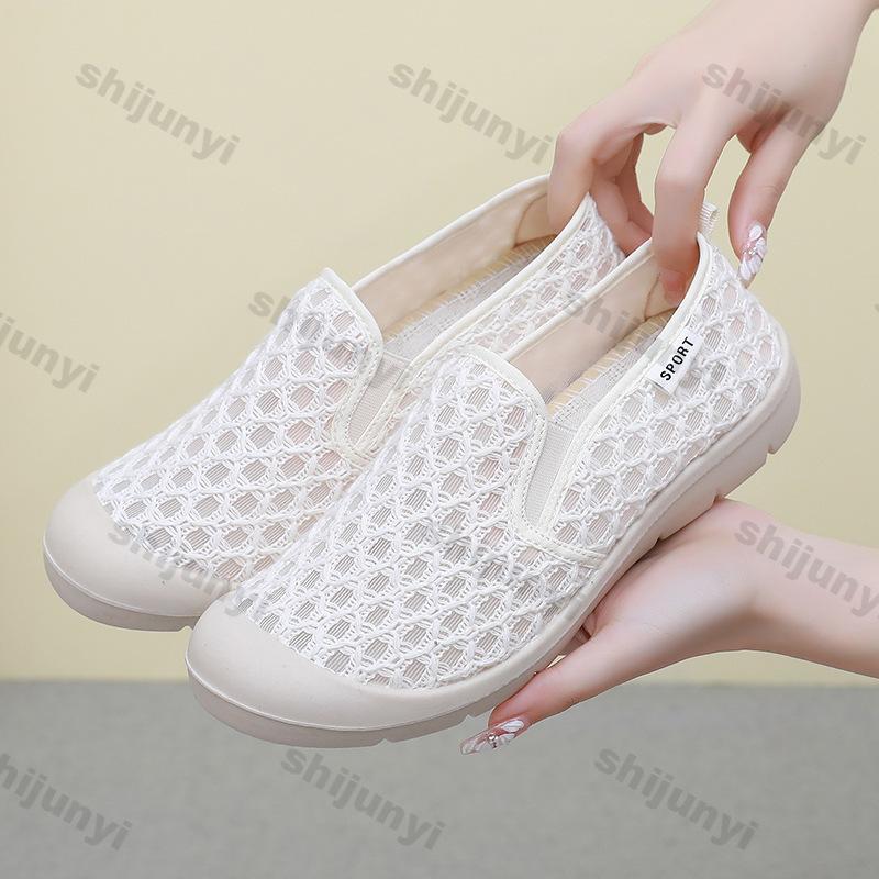 Women Shoes 2025 Spring Autumn New Soft Sole Comfort Non Slip Casual Shoes Breathable Mesh Lightweight Round Toe Women Loafers