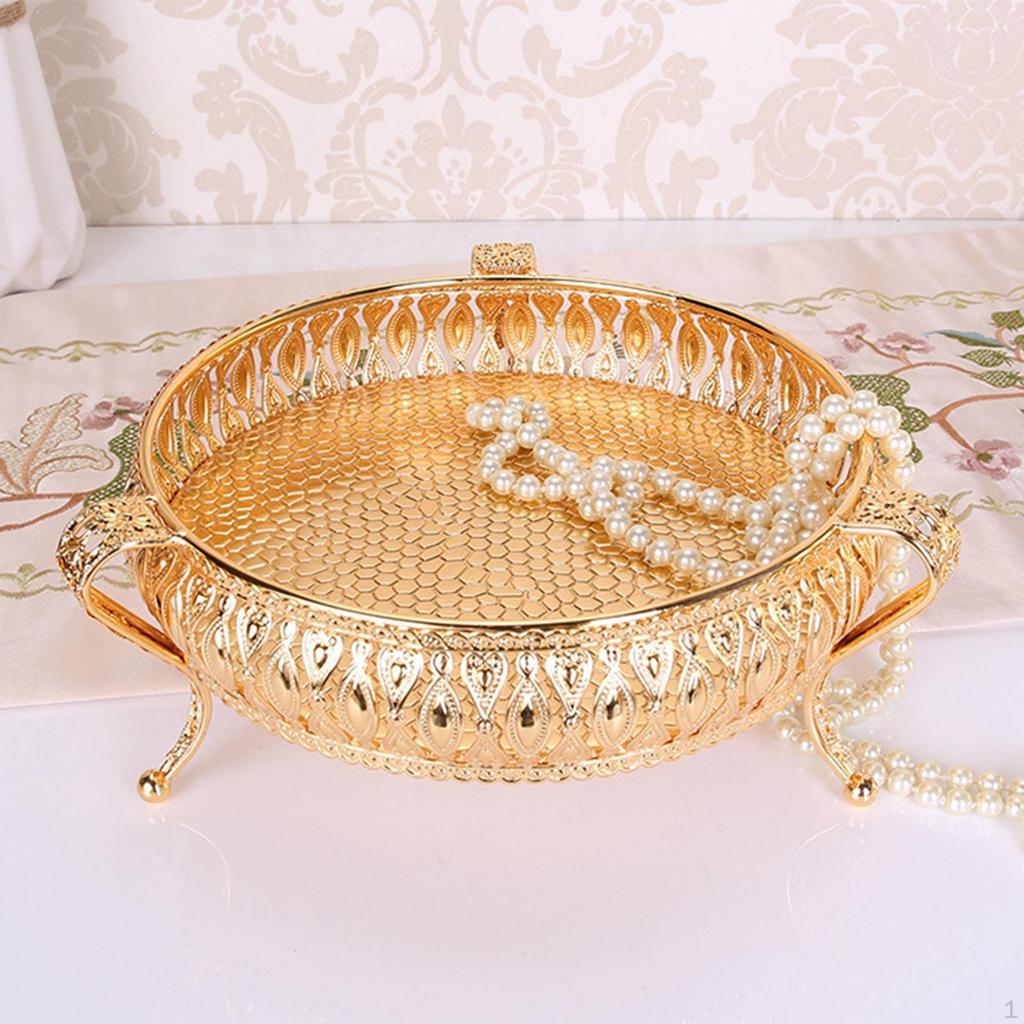 Plate Bowl, Metal Tray and Storage Holder, Candy Container, for Home Party Decor