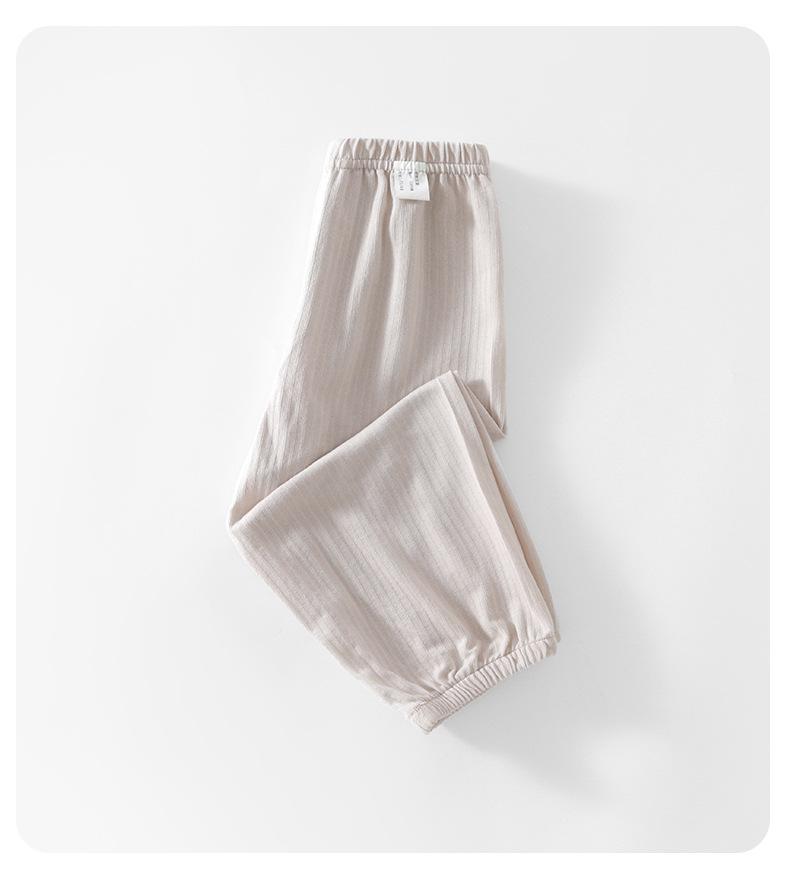 Atmungsaktive Baumwollhose für Babys gegen Mücken - Sommer-Lange Hose mit Bündchen für Kleinkinder