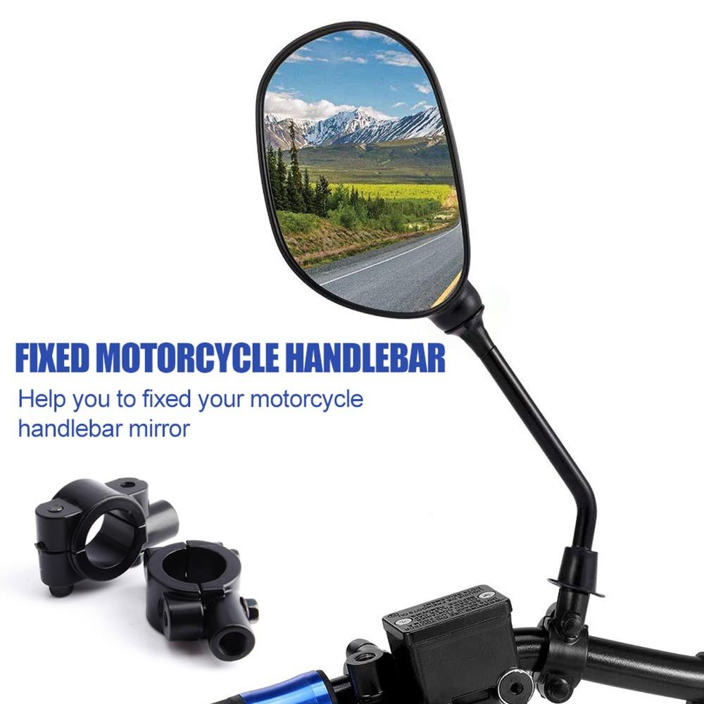 2pcs 7/8"22mm Motorcycle Handlebar Mirror Mount Black Mirror Thread Holder Clamp  For Motorcycle