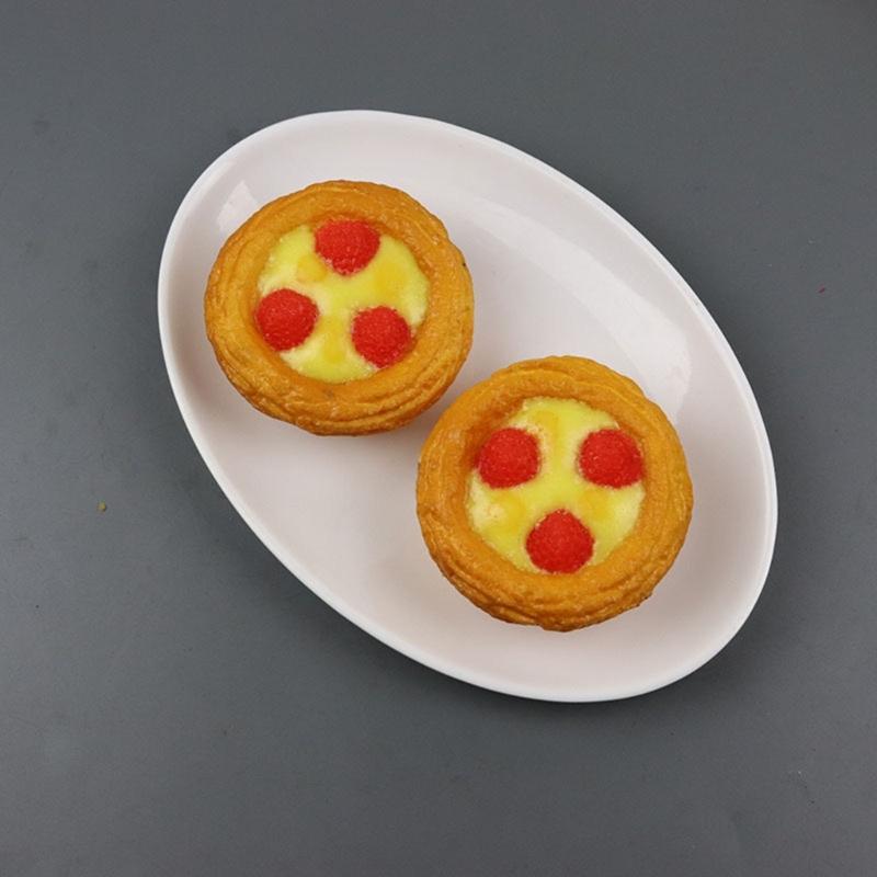 Set of 6 Realistic Simulated Eggs Tarts Model Fake Food Shaped Kitchen Toy Photography Props Wedding Party Decoration