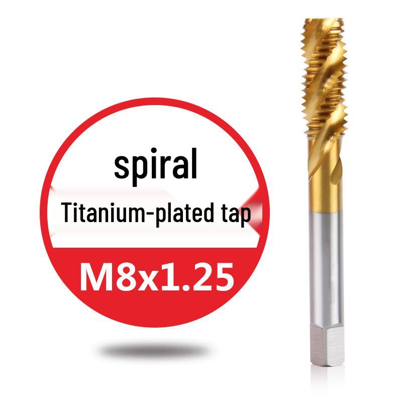 Titanium-Plated Spiral Flute Blind Hole Taps Set (M3-M20)