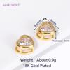18K Gold Plated Brass Beads Separators,Round/Heart with Zircon Spacer Beads,Separators For Beads,DIY Jewelry Making Accessories