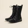 Autumn and Winter Boots Lace-up Western Boots Niche Thick-soled Solid Color New Retro Knight Boots Women