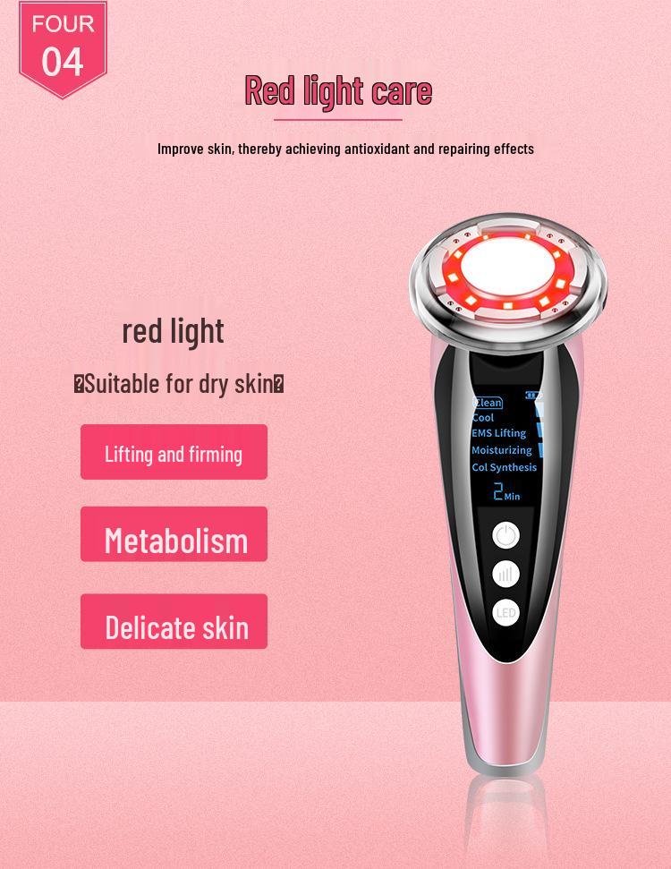 Red & Blue Light Cold/Hot Beauty Device with EMS Lifting and Thermal Conduction for Skincare