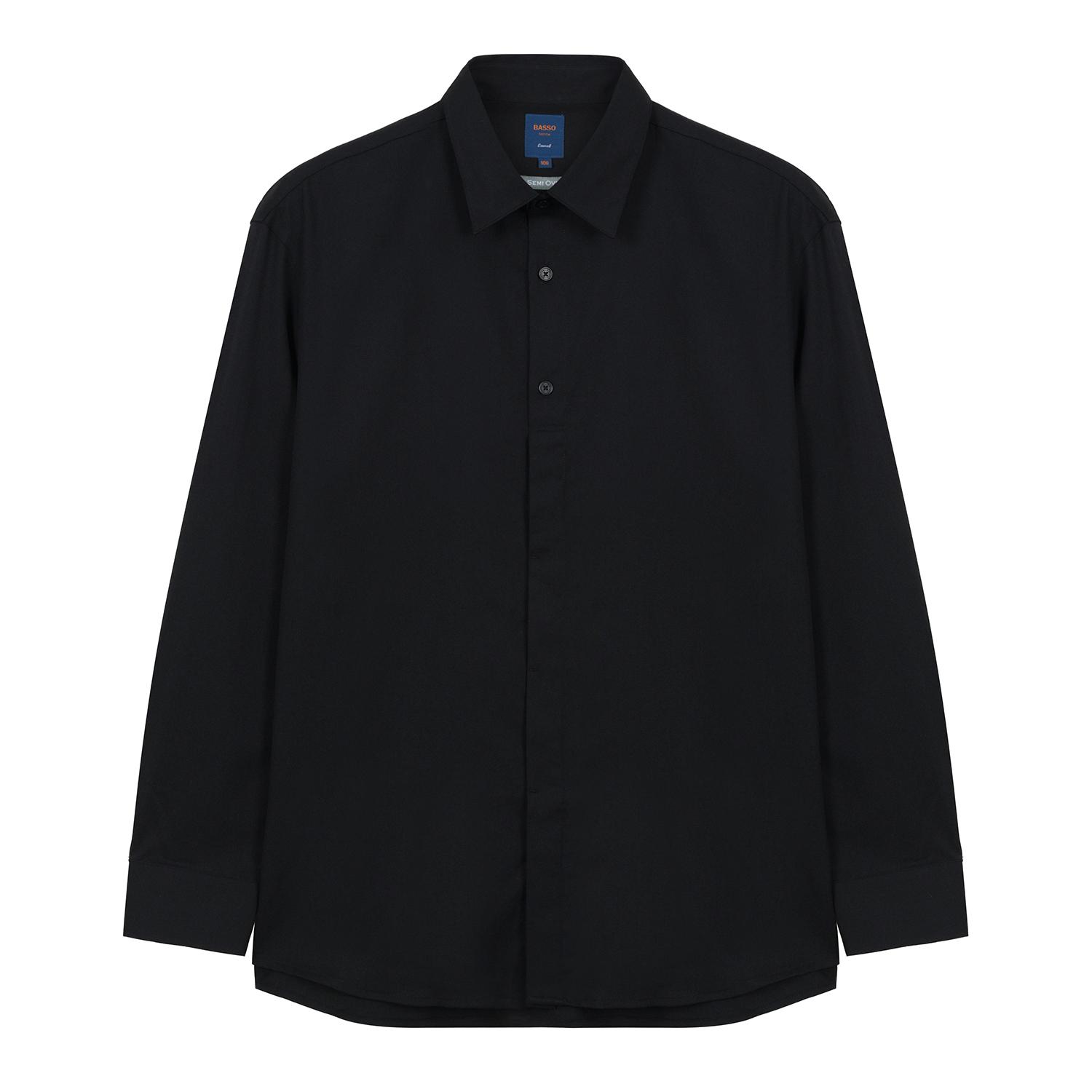 Basso Homme Semi-Overfit Spandex Shirt (Wsy1Tt41A) Bk/95