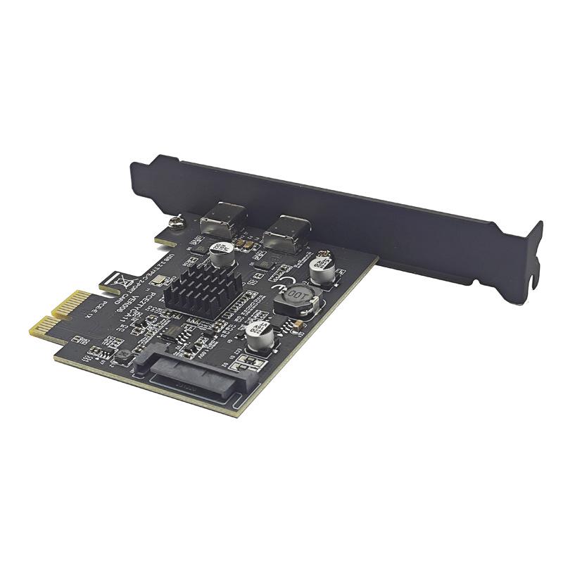 USB 3.2 Gen 2 Dual Type-C Expansion Card with ASMedia ASM3142, 10Gbps