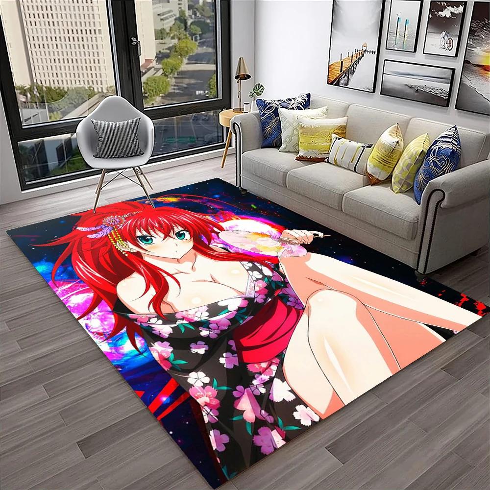 High School DxD Sexy Girl Cartoon 3D Carpet Rug for Home Living Room Bedroom Sofa Doormat Decor,kids Area Rug Non-slip Floor Mat
