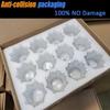 Set of 12 Decorative Clear Glass Crown Tealight Holders for Wedding, Party, Dinner, Home Table Decor.