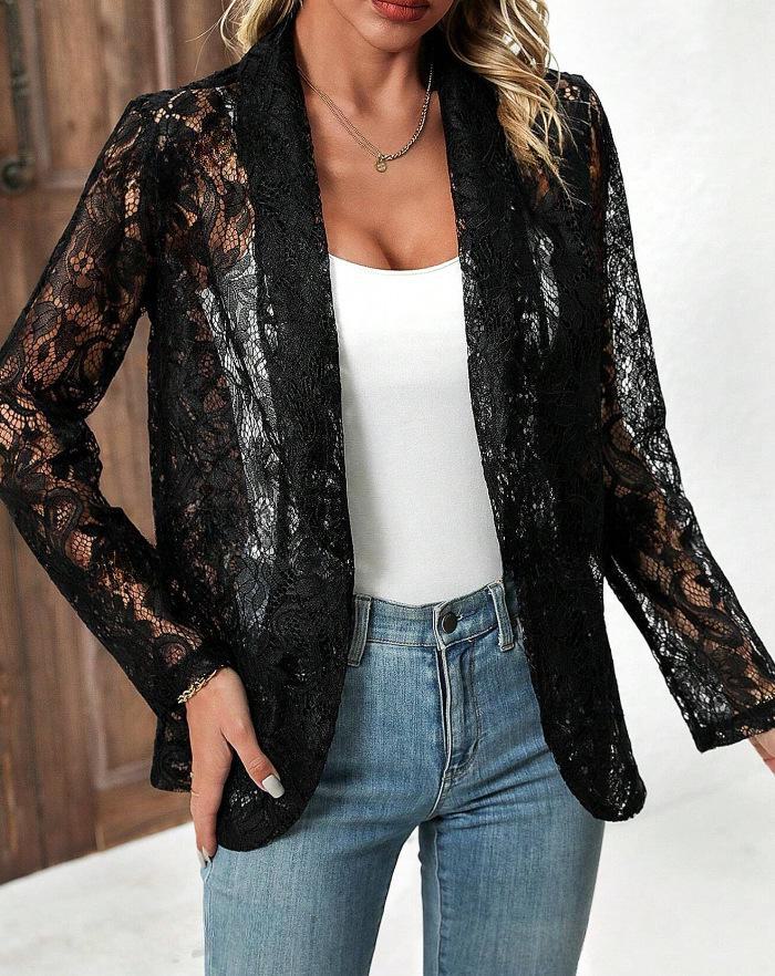 Spring & Summer Lace Shirt Jackets: Solid Color, Fashionable & Versatile