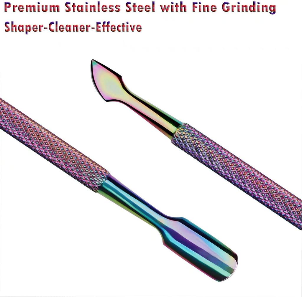 RONAVO Cuticle Trimmer with Cuticle Cuticle Glass Nail Blind Spot Durable Manicure and Pedicure Tool for Fingernails and Chameleon Pusher, Cutter,