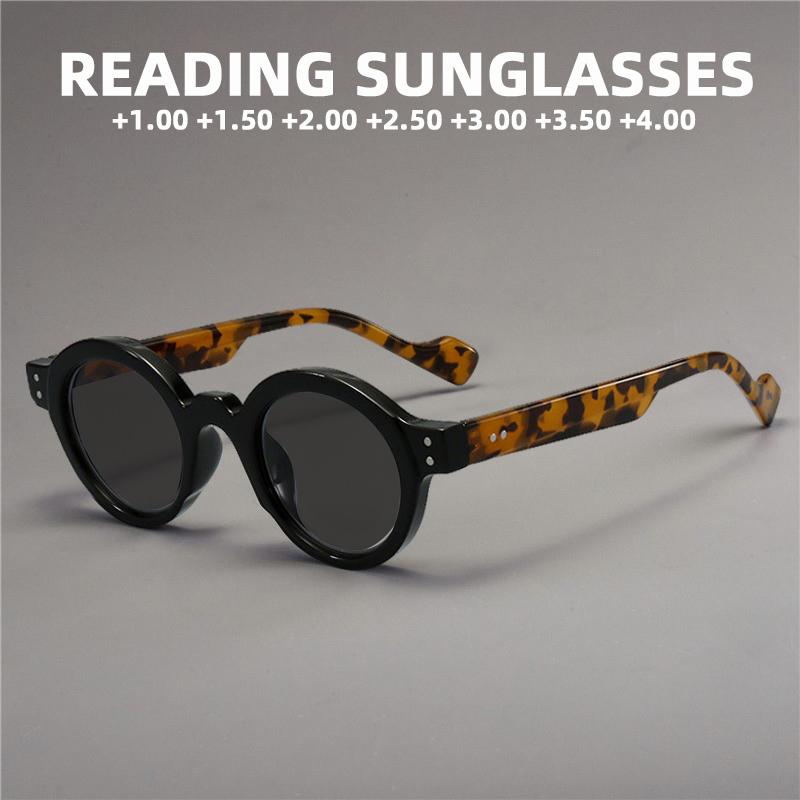 Retro Round UV Protection Reading Sunglasses With Diopters +1.0+1.5+2.0+2.5+3.0+3.5+4.0 Japan Style Presbyopic Eyewear Women Men
