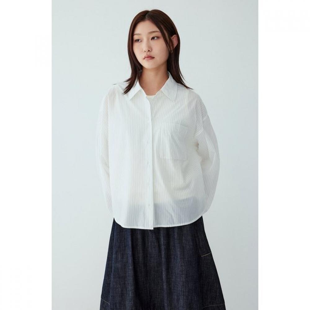 STUDIO TOMBOY Back Banding Stripe Long Sleeve Shirt 9105321087ar 