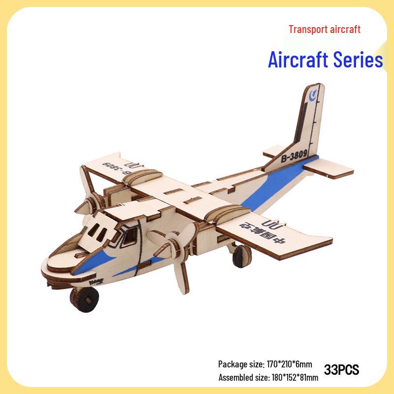 Handmade 3D Wooden Military Tank Model Puzzle for Children