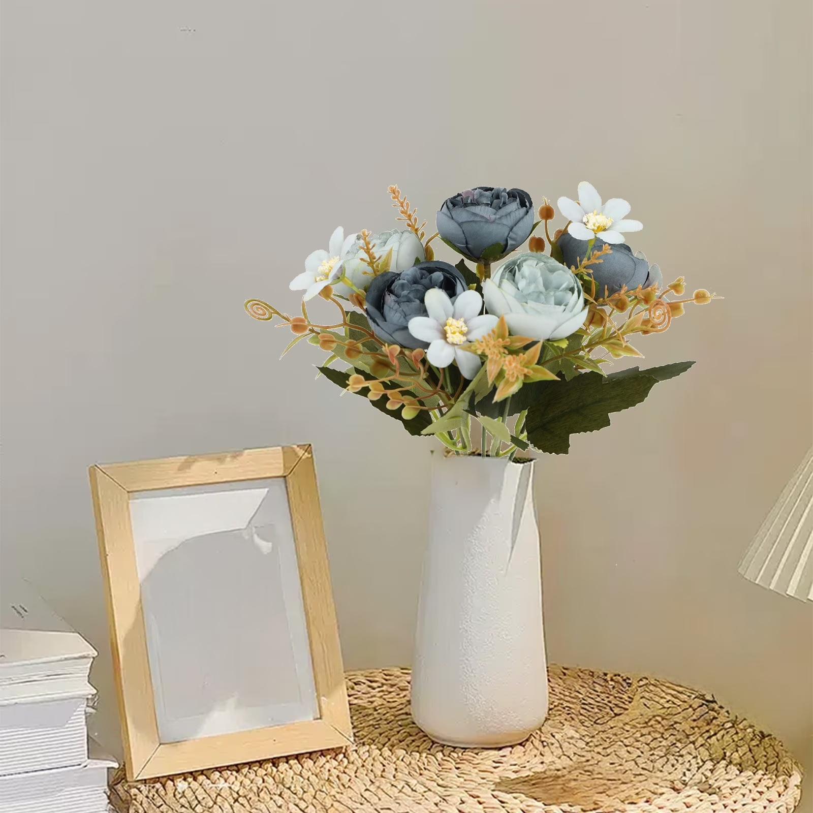 Fake Roses, Artificial Flowers Realistic Silk Faux Rose With Stems For Wedding Decoration Anniversary Bridal Bouquet Floral Arrangement One Size