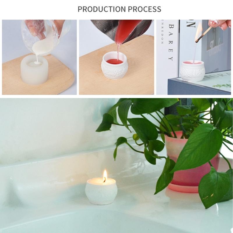 Rose Bottle Dripping Glues Mold Gypsum Ornaments Aromatherapys Candle Holder 3D Flowers Rose Storage Box Silicone Mold