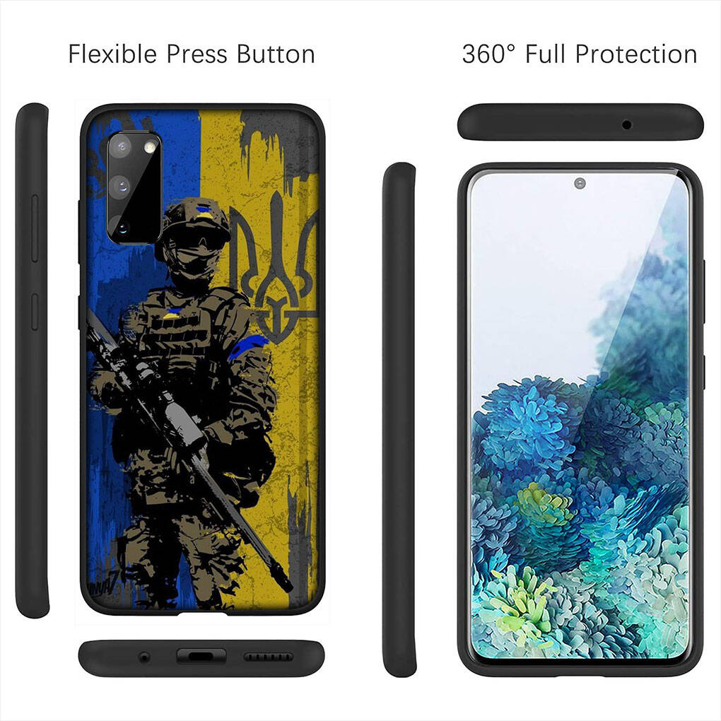 For Samsung Galaxy S25 S24 S23 S22 S21 S20 Ultra FE Plus A17 A37 A57 A56 A55 A06 A16 A15 A36 A26 A35 A05 A25 A54 A34 Phone Case Map Ukraine Flag Cover
