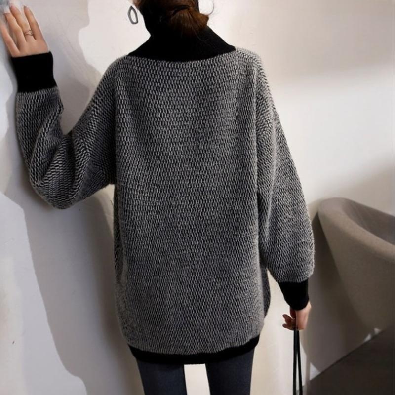 Korean Turtleneck Sweater Women Pullover Autumn Winter Loose Outerwear Lazy Style Knit Top