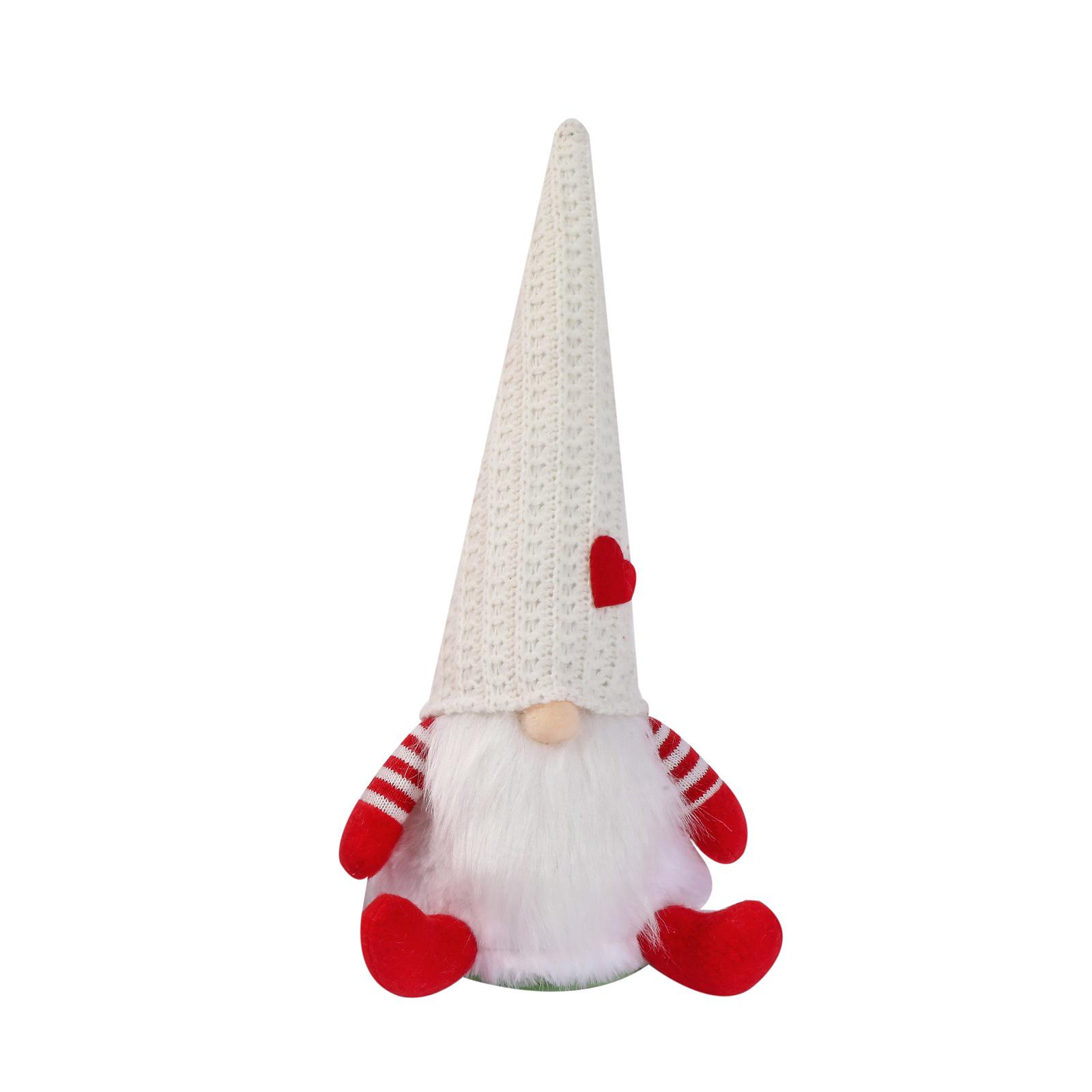 Christmas Faceless Gnome Doll with Knitted Hat - Standing Ornament for Window Display