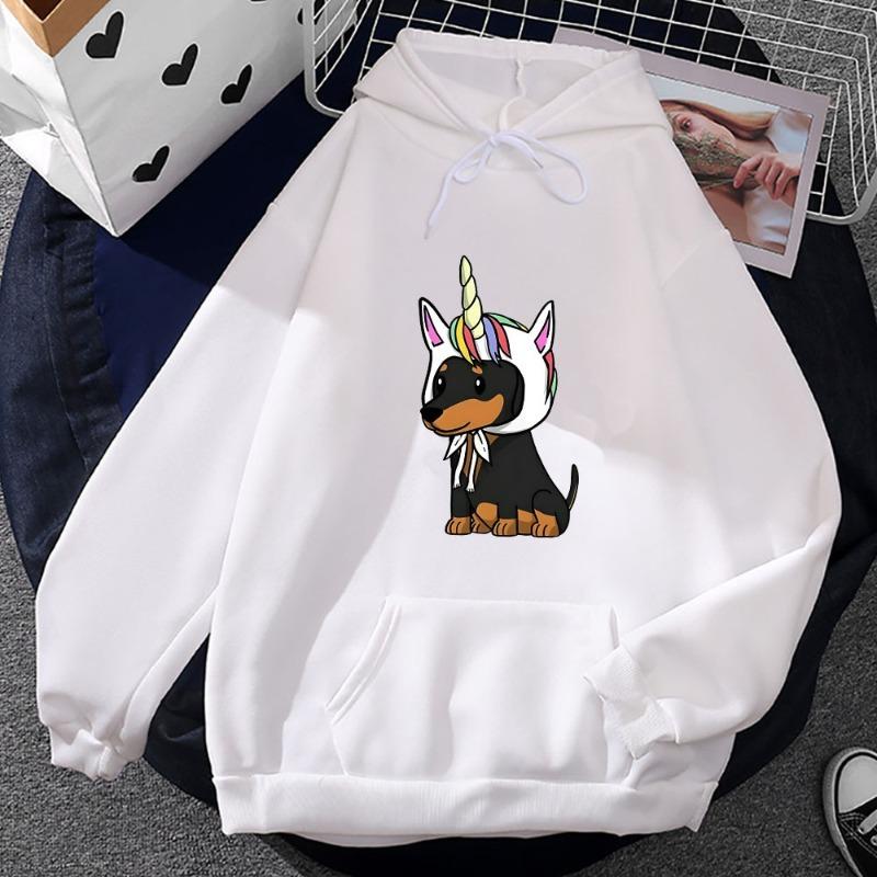 Dachshund Cute Dog Print Hoodie Design Autumn Winter Men's Women's Sweatshirt Fleece Oversized Couples Casual Streetwear Hoodies