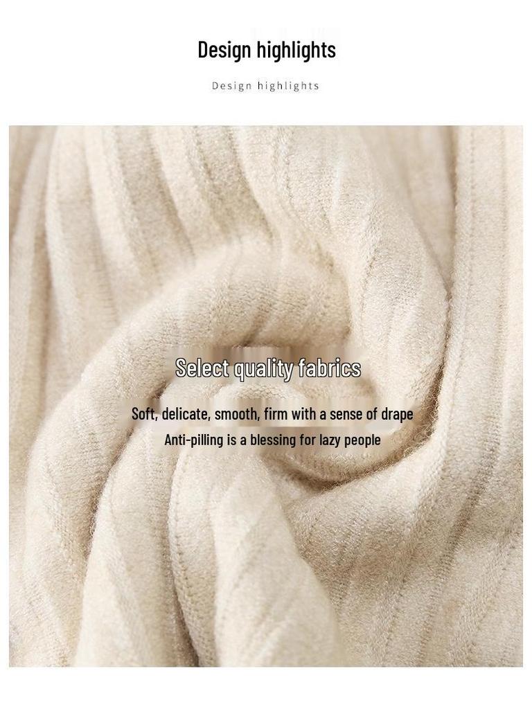 Women's Petite High Waist Knitted A-line Pleated Umbrella Skirt for Autumn and Winter