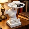 Vassoio a Forma di Orso Stampato in 3D con Scatolina Portagioie Rimovibile per Organizzazione della Scrivania e Decorazione della Casa