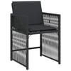 Garden Dining Set 9 pcs Black Poly Rattan