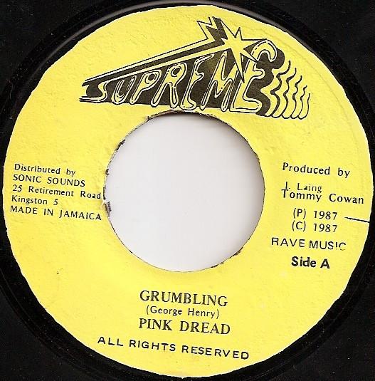 

7inch Record PINKY DREAD - Grumbling NONE Supreme 1987 Jamaica Reggae, Ska & Dub Used