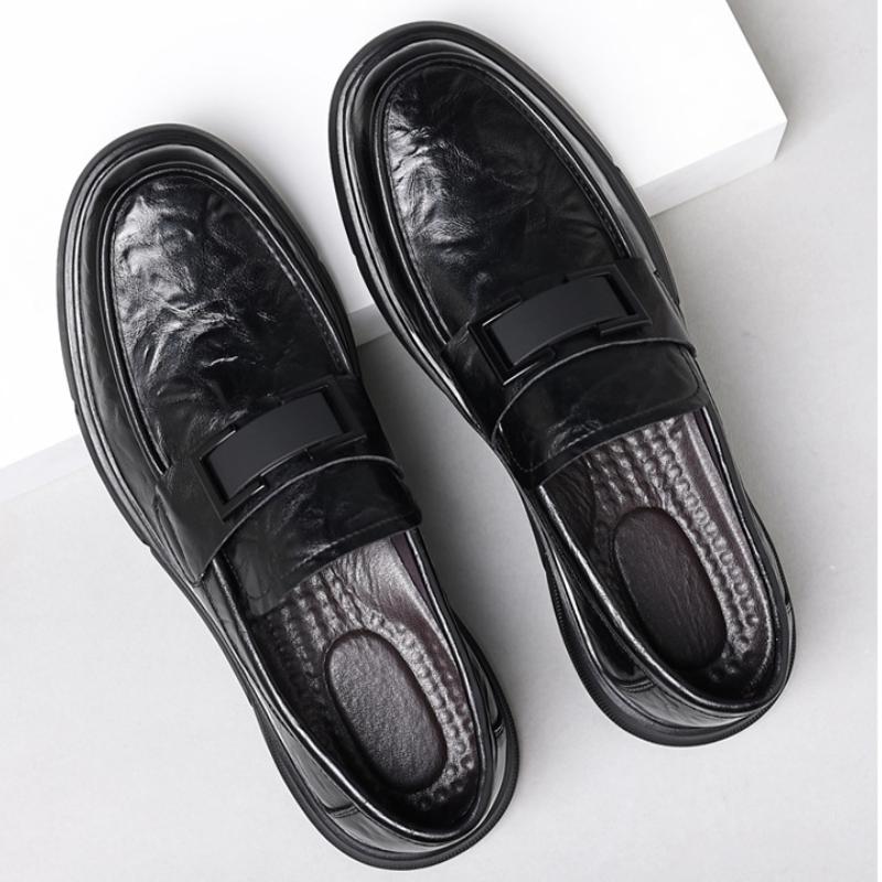 New Trendy Shoes Summer Men Bean Shoes Real Cowhide Shoes British Leather Shoes Soft Soles Versatile Shoes Men Shoes