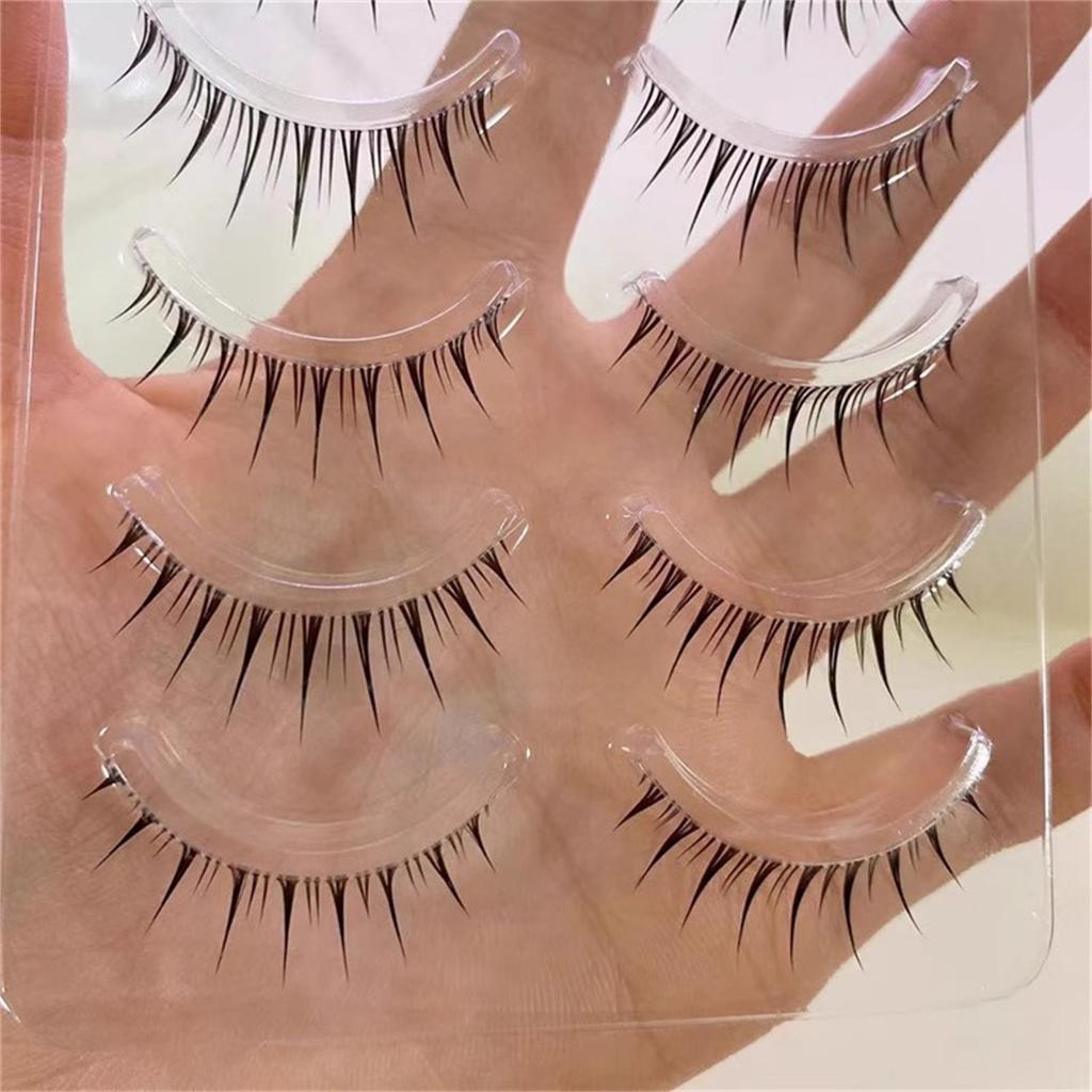 5pair Sectional False Eyelashes Natural Soft Fiber Lashes for Daily and Stage Makeup
