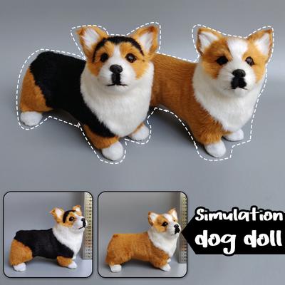 Niedlicher Simulations-Kurzbein-Corgi-Hundepuppe Tier-Modell Figur Heimdeko Ornamente Bastelarbeiten Lernfiguren Spielzeug Geschenk