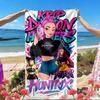 KPop Demon Hunters Print Beach Towel, Versatile Lightweight Absorbent Beach Towel for Pool Surf Yoga Bathroom, Perfect Birthday Holiday Gift