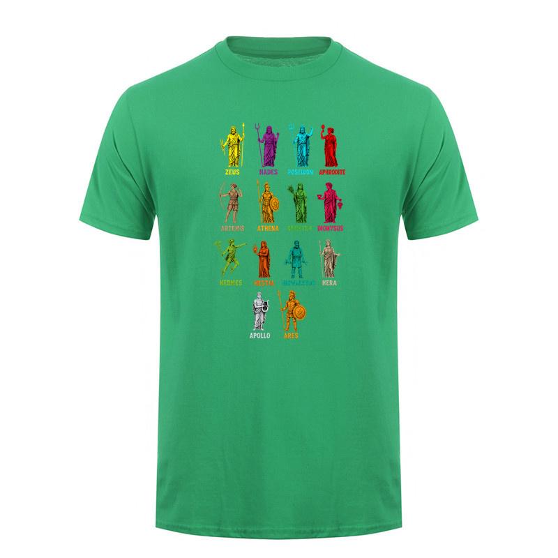 Greek Mythology Gods Of Greece T Shirt Colorful Ancient Gods Graphic Tshirts Unisex Vintage Style Da817