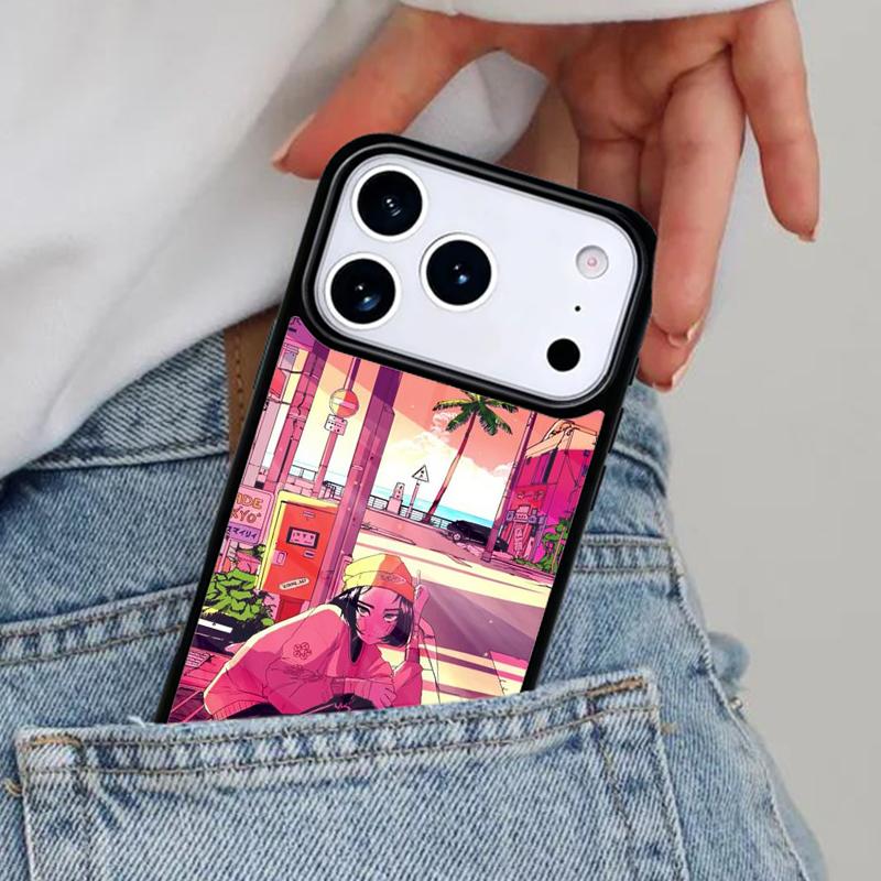 Japanese Style Anime Phone Case for iPhone 16e 15 14 13 12 17 Pro Max Plus Air 17pro Cover Coque