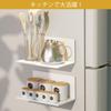 Toski Magnetic Spice Rack, Set of 2, Super Strong Magnet, Acrylic, Rustproof, Refrigerator Side Rack, Bathroom/Washbasin/Bathroom Storage Rack, Multif