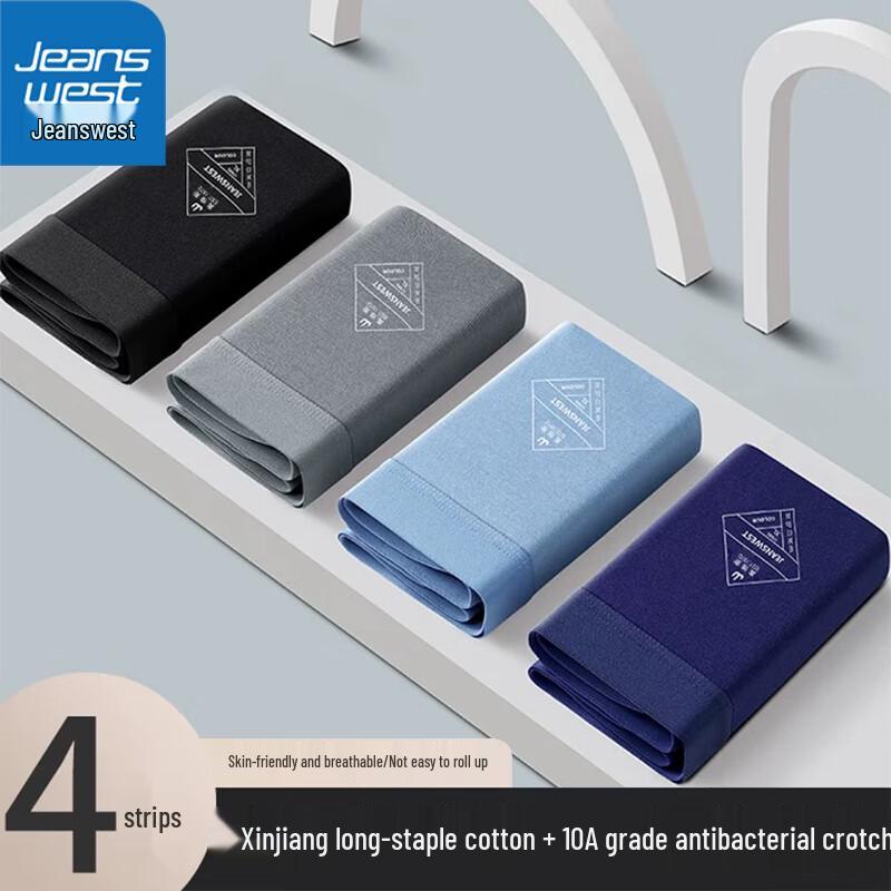 

JEANSWEST Мужские хлопковые антибактериальные боксеры-брифы 10A - 4 шт. 5XL