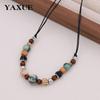 Ethnic Style Ceramic Beaded Necklace - Women's Versatile Clavicle Chain, European & American Jewelry.