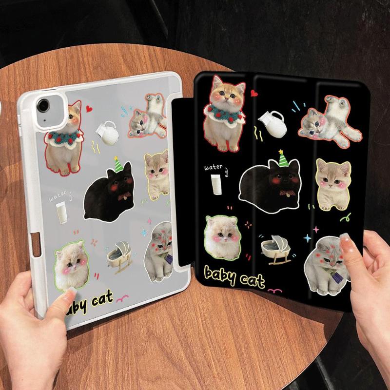 Ipad Cover for Ipad 2017 2018 9.7inch 10.2 9th 8th 7th IPad 10th Generation Pro 11 2nd 3rd 4th 10th Funda Baby Cat Illustration ipad mini6 8.3