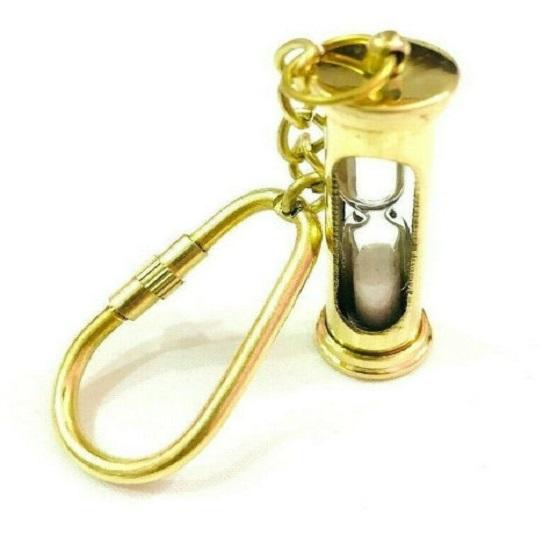 Lot of 100 Brass Sand Timer Key Chains