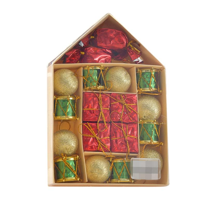 Colorful Christmas Ball House Set Ornaments Pinecone Christmas Ball Candy Pendant Xmas Tree Hanging Pendants New Year Gift 2025