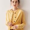 2026 Autumn/Winter Women's Cashmere Cardigan: Round Neck, Saddle Shoulder, Horn Button, Loose Knit Sweater