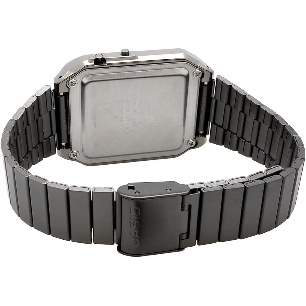 Casio Vintage Series Digital Watch CA-500WEGG-1B Unisex Metal Band 8-Digit Calculator Dark Gray Metallic