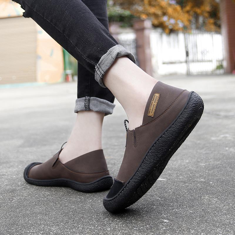 Herren Slipper Handgefertigt Lässige Lederschuhe Slip-on Fahrschuhe Mokassins