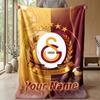 Custom Text Flannel Throw Blanket, Lightweight Cozy Bed Sofa BlanketGalatasaray FC