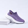 Women's Breathable Slip On Sneakers Summer Comfort Mesh Flying-Woven Low Top Casual Shoes Cushion Soft Soled Walking Shoes Lady