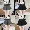 Classic High Waist Pleated Skirt With Lace Patchwork For Summer Fashion