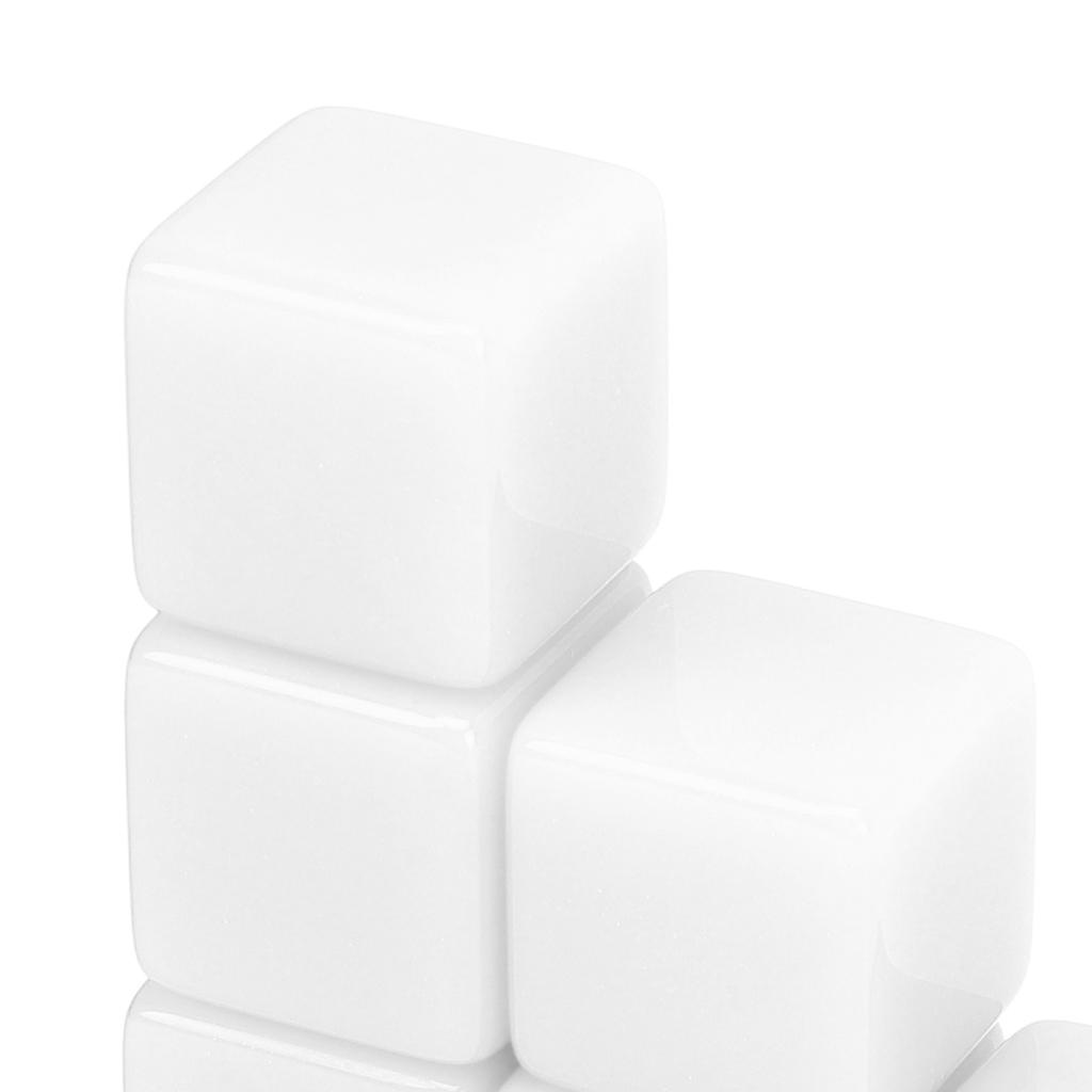 30 Pcs 16mm Dice Set Six Sided Blank Dice Write On Game for Math Teaching Education