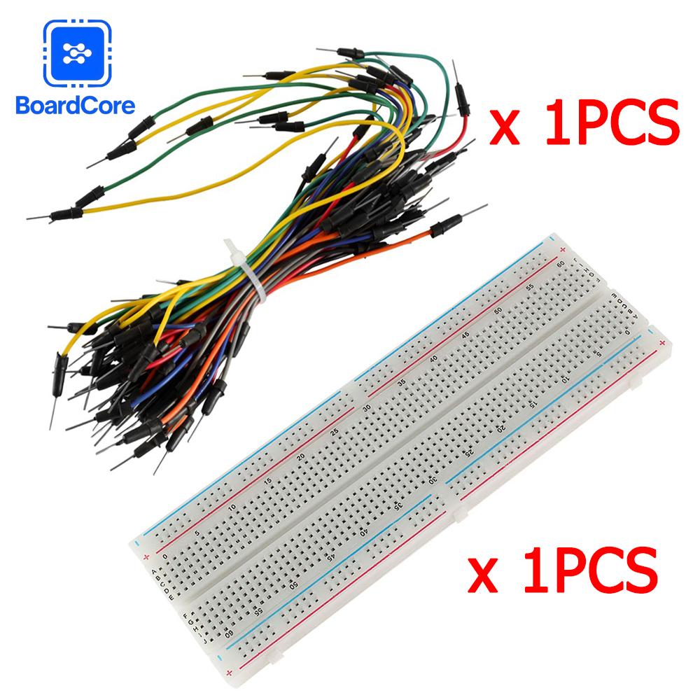1-3 Sets MB-102 Breadboard 830 Points Solderless PCB Bread Board Kit +65pcs Jumper Wire Cable Prototype Board MB102 DIY Kit